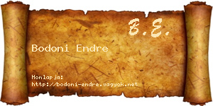 Bodoni Endre névjegykártya