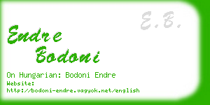 endre bodoni business card